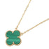 Vintage Alhambra Pendant Necklace 18K Yellow Gold and Malachite