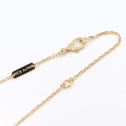 Vintage Alhambra Pendant Necklace 18K Yellow Gold and Malachite