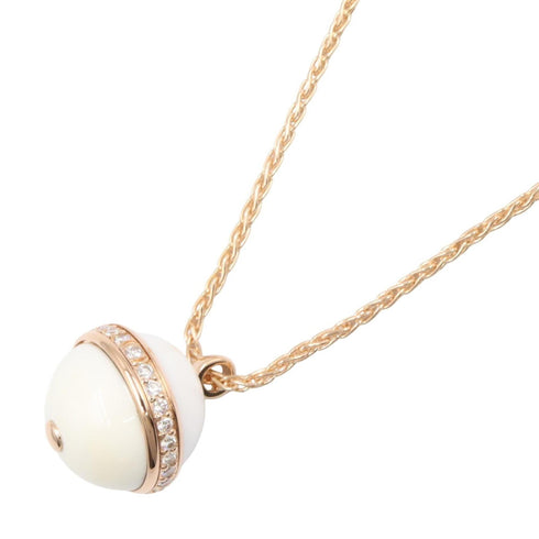 Pendant Necklace 18K Rose Gold with Chalcedony and Diamond