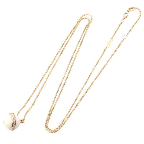 Pendant Necklace 18K Rose Gold with Chalcedony and Diamond