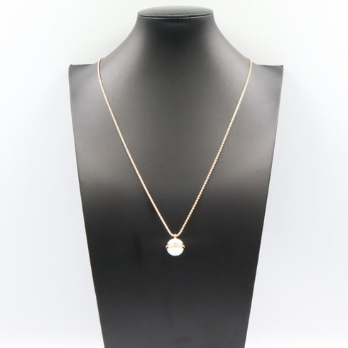 Pendant Necklace 18K Rose Gold with Chalcedony and Diamond