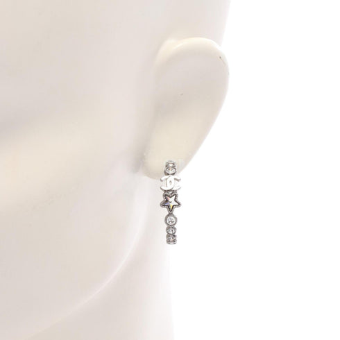 CC Logo Hoop Star Earrings Silver-Tone Metal Silver-Tone Metal