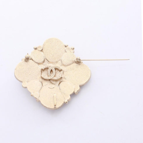 CC Logo Brooch Gold-Tone Metal