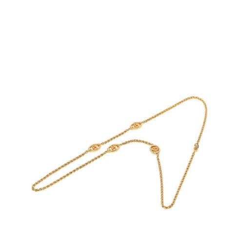 CD Long Pendant Necklace Gold Plated