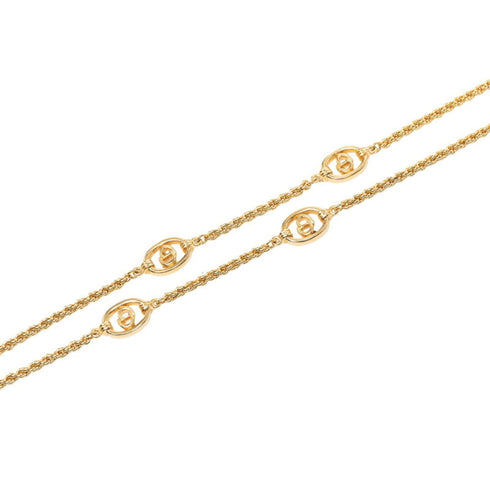 CD Long Pendant Necklace Gold Plated