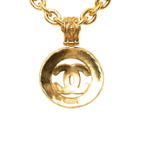 CC Logo Chain Pendant Necklace Metal