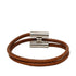 Tourni Tresse Bracelet Leather and Metal Brown