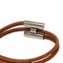 Tourni Tresse Bracelet Leather and Metal Brown