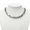 Monogram Collier Pendant Necklace Silver Metal
