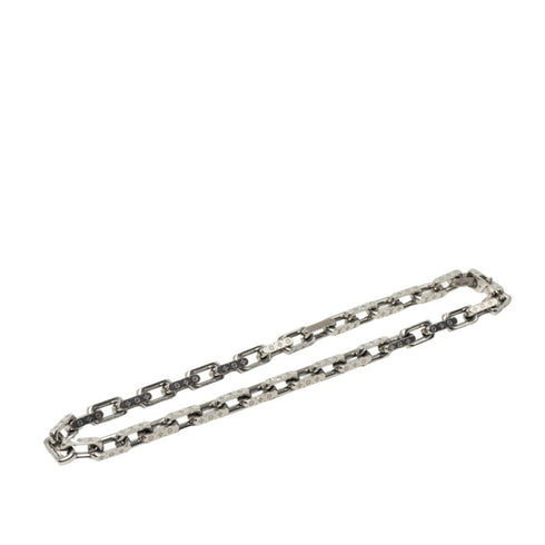 Monogram Collier Pendant Necklace Silver Metal