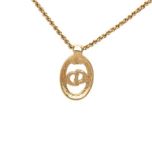 Circle Chain Pendant Necklace Gold Rhinestone