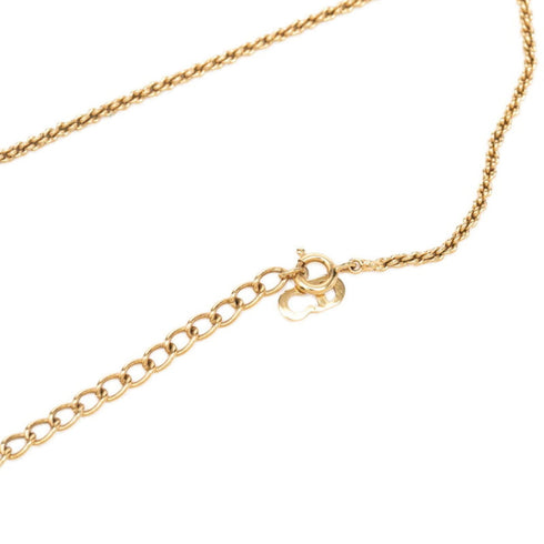 Circle Chain Pendant Necklace Gold Rhinestone