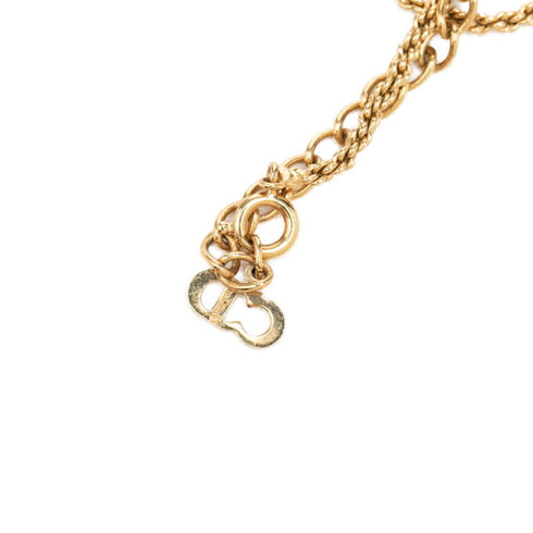 Circle Chain Pendant Necklace Gold Rhinestone