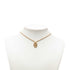 Circle Chain Pendant Necklace Gold Rhinestone
