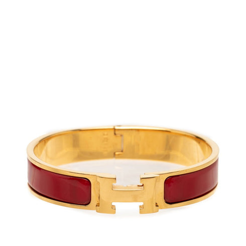 Click H PM Bracelet Enamel Gold and Red