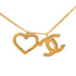 CC Logo Chain Heart Pendant Necklace Metal