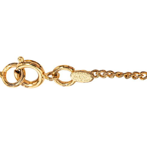 CC Logo Chain Heart Pendant Necklace Metal