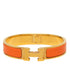 Click H Bracelet Gold Orange Enamel