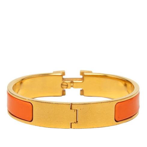 Click H Bracelet Gold Orange Enamel