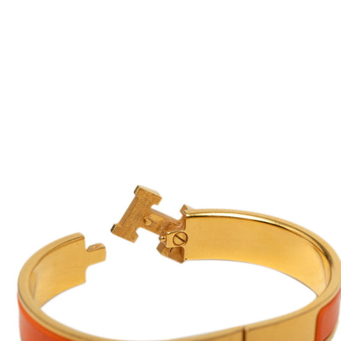Click H Bracelet Gold Orange Enamel