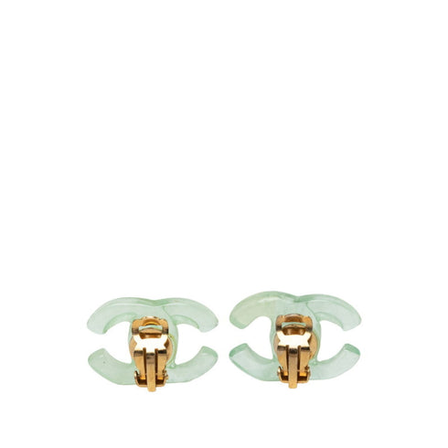 CC Logo Clip-On Earrings Gold-Tone Metal