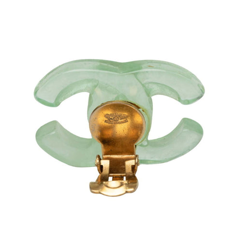 CC Logo Clip-On Earrings Gold-Tone Metal