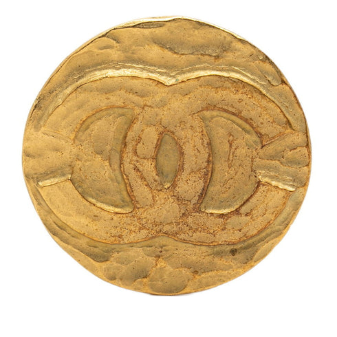 CC Logo Round Brooch Metal