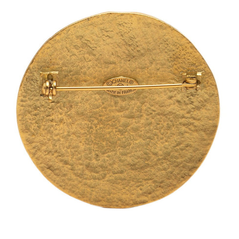 CC Logo Round Brooch Metal