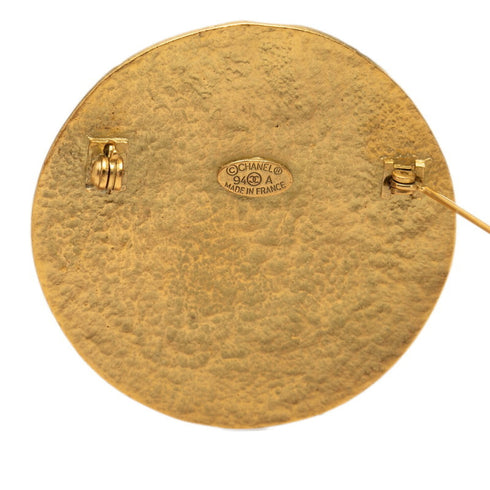CC Logo Round Brooch Metal