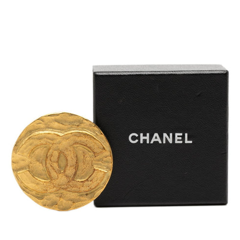 CC Logo Round Brooch Metal