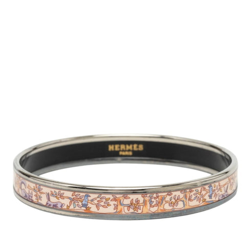 Bangle Enamel and Metal Mini Multicolor Silver Bracelet