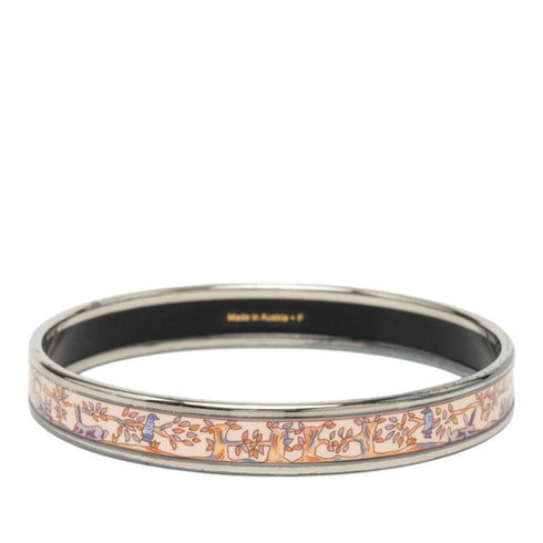 Bangle Enamel and Metal Mini Multicolor Silver Bracelet
