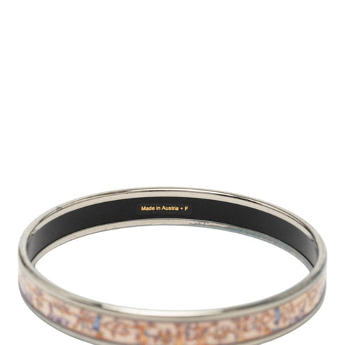 Bangle Enamel and Metal Mini Multicolor Silver Bracelet