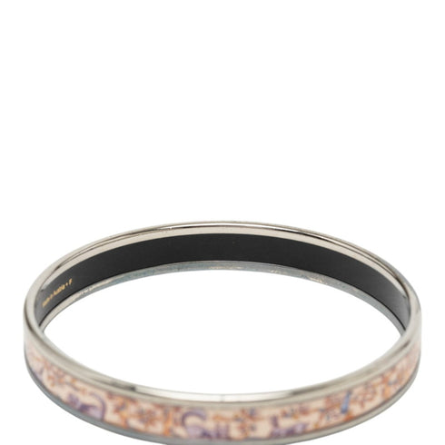 Bangle Enamel and Metal Mini Multicolor Silver Bracelet