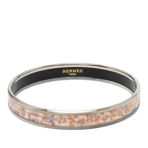 Bangle Enamel and Metal Mini Multicolor Silver Bracelet