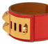 Collier de Chien Bracelet Epsom Leather Orange Red