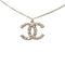CC Logo Chain Pendant Necklace Silver-Tone Metal