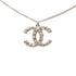 CC Logo Chain Pendant Necklace Silver-Tone Metal
