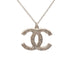 CC Logo Chain Pendant Necklace Silver-Tone Metal