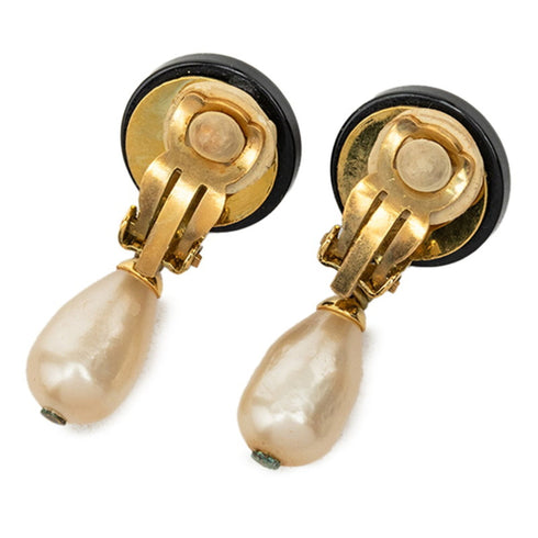 CC Logo Clip-On Earrings Metal Gold-Tone Metal