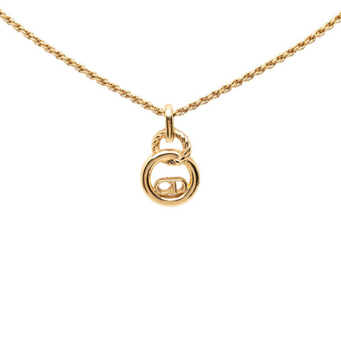Double Circle Pendant Necklace Gold