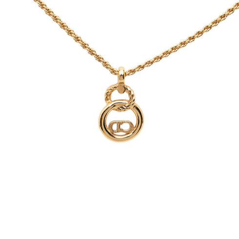 Double Circle Pendant Necklace Gold