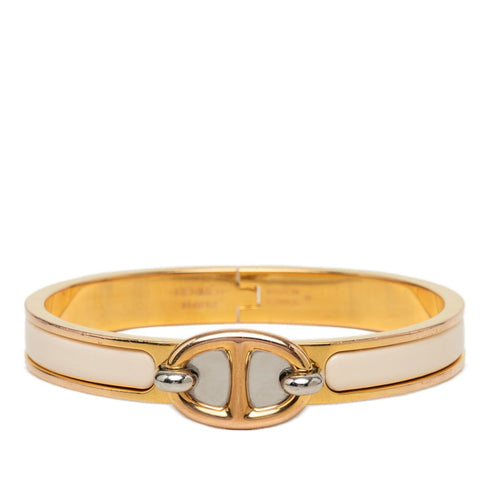 Mini Click Chaine D'Ancre Bracelet Pink Gold Cream and Ivory Plated