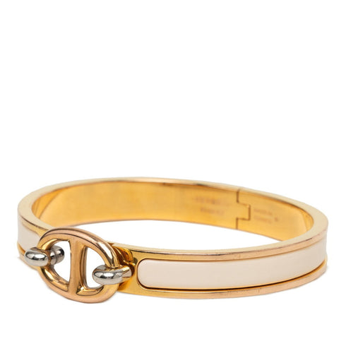 Mini Click Chaine D'Ancre Bracelet Pink Gold Cream and Ivory Plated
