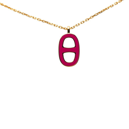 Chaine d'Ancre Iliad Pendant Necklace Gold Plated Pink Tones