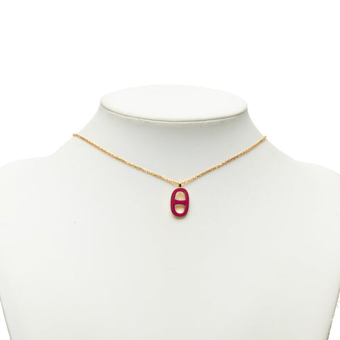 Chaine d'Ancre Iliad Pendant Necklace Gold Plated Pink Tones