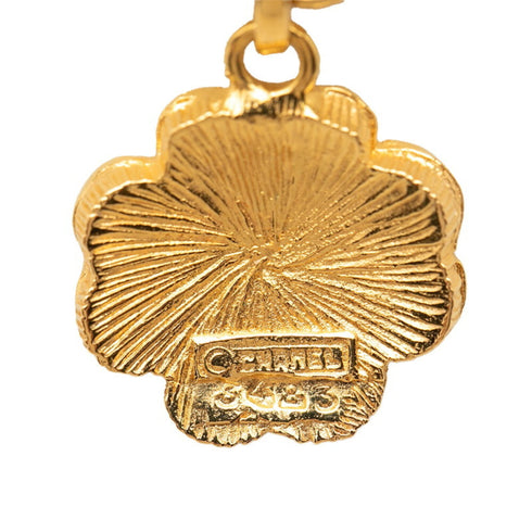 CC Logo Chain Clover Pendant Necklace Metal