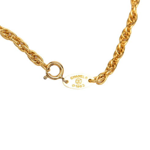 CC Logo Chain Clover Pendant Necklace Metal