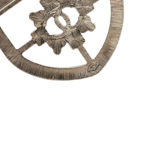 Brooch Metal and Rhinestone Silver