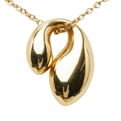 Elsa Peretti Double Teardrop Pendant Necklace 18K Yellow Gold 15.3mm